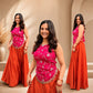 Fuchsia Floral Halter Sharara Set