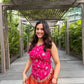 Fuchsia Floral Halter Sharara Set