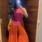 Fuchsia Floral Halter Sharara Set