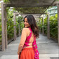 Fuchsia Floral Halter Sharara Set