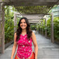 Fuchsia Floral Halter Sharara Set