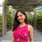Fuchsia Floral Halter Sharara Set