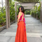 Fuchsia Floral Halter Sharara Set