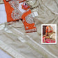 G-MEE Satin Silk Saree with Stitched Aangi Blouse with gota patti work