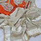 G-MEE Satin Silk Saree with Stitched Aangi Blouse with gota patti work