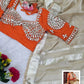 G-MEE Satin Silk Saree with Stitched Aangi Blouse with gota patti work