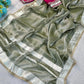 G-MEE Satin Silk Saree with Stitched Aangi Blouse with gota patti work
