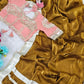 G-MEE Satin Silk Saree with Stitched Aangi Blouse with gota patti work