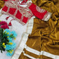 G-MEE Satin Silk Saree with Stitched Aangi Blouse with gota patti work