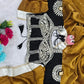 G-MEE Satin Silk Saree with Stitched Aangi Blouse with gota patti work