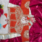 G-MEE Satin Silk Saree with Stitched Aangi Blouse with gota patti work