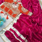 G-MEE Satin Silk Saree with Stitched Aangi Blouse with gota patti work