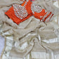 G-MEE Satin Silk Saree with Stitched Aangi Blouse with gota patti work