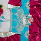 G-MEE Satin Silk Saree with Stitched Aangi Blouse with gota patti work