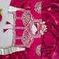 G-MEE Satin Silk Saree with Stitched Aangi Blouse with gota patti work