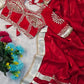 G-MEE Satin Silk Saree with Stitched Aangi Blouse with gota patti work