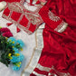 G-MEE Satin Silk Saree with Stitched Aangi Blouse with gota patti work