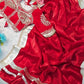 G-MEE Satin Silk Saree with Stitched Aangi Blouse with gota patti work