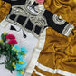 G-MEE Satin Silk Saree with Stitched Aangi Blouse with gota patti work