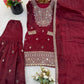 GMY Silk Mirror Work Sharara Set with Dupatta