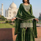 GMY Silk Mirror Work Sharara Set with Dupatta