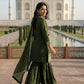 GMY Silk Mirror Work Sharara Set with Dupatta