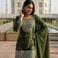 GMY Silk Mirror Work Sharara Set with Dupatta