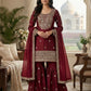 GMY Silk Mirror Work Sharara Set with Dupatta