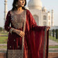 GMY Silk Mirror Work Sharara Set with Dupatta