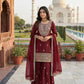GMY Silk Mirror Work Sharara Set with Dupatta