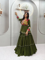 Gamthi Mirror Tiered Koti Lehenga