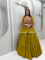 Gamthi Mirror Tiered Koti Lehenga