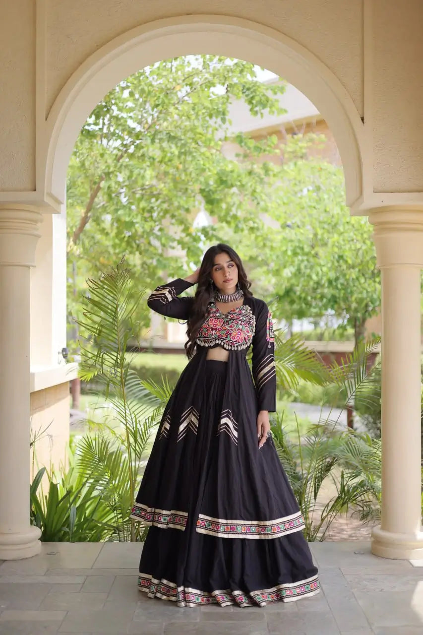 Gamthi Mirror Work Lehenga Set