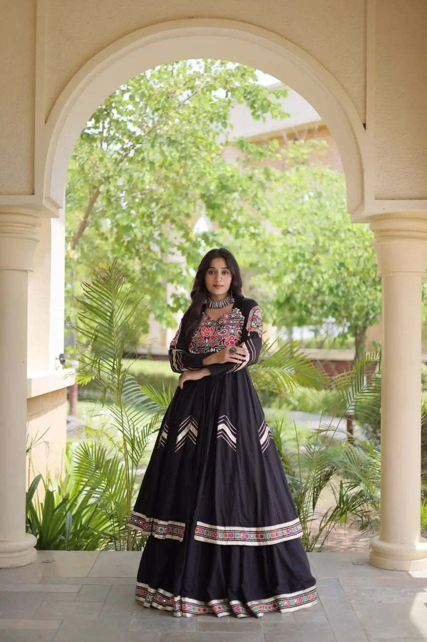 Gamthi Mirror Work Lehenga Set
