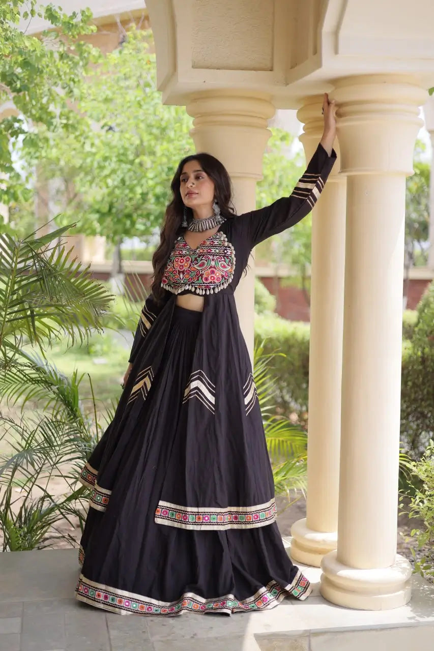 Gamthi Mirror Work Lehenga Set