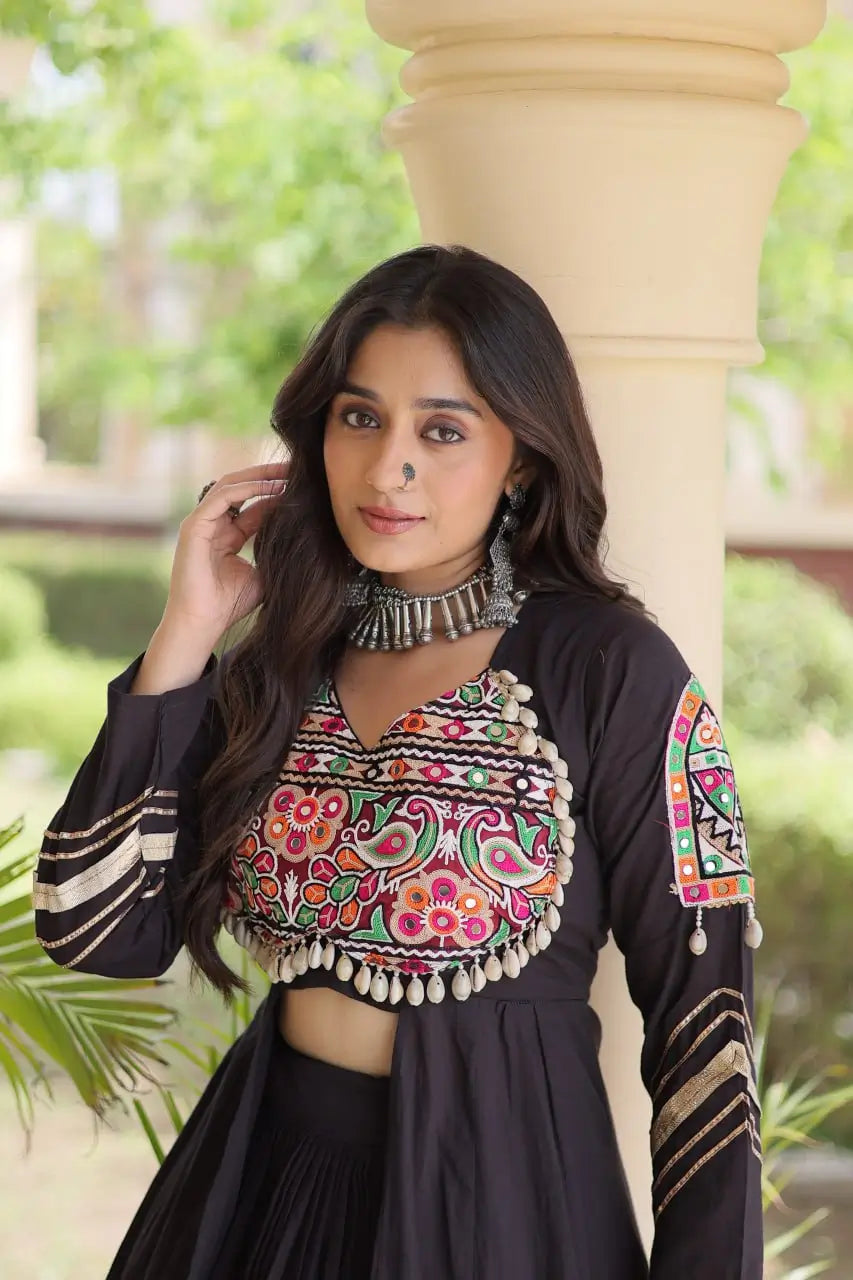 Gamthi Mirror Work Lehenga Set