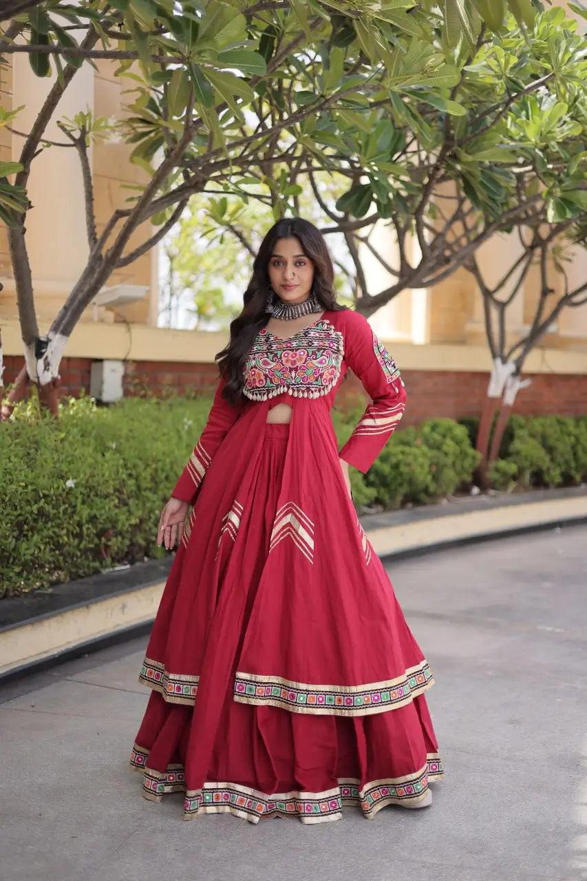 Gamthi Mirror Work Lehenga Set