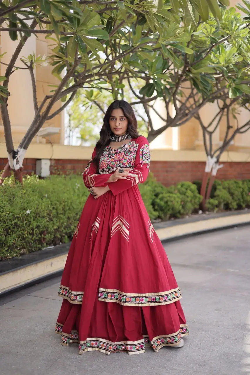 Gamthi Mirror Work Lehenga Set
