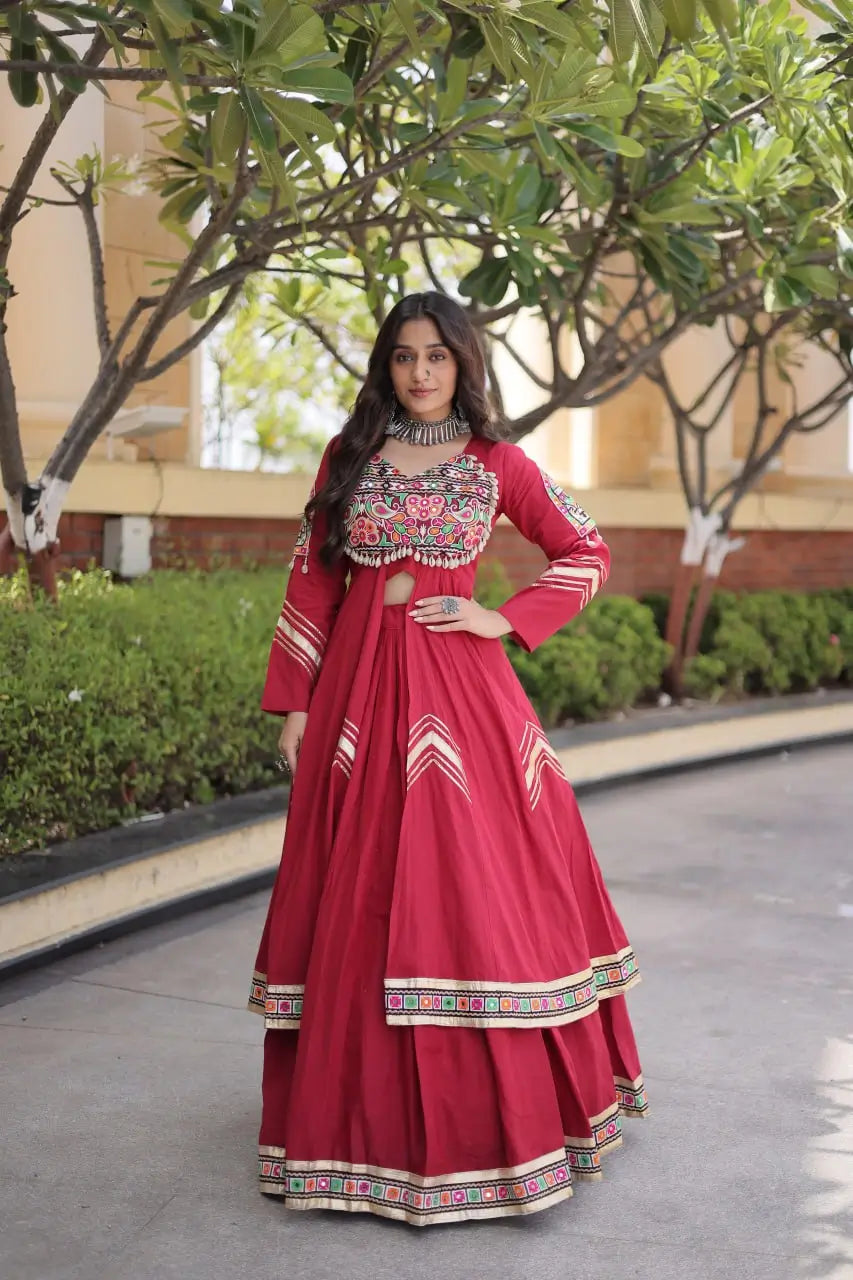 Gamthi Mirror Work Lehenga Set