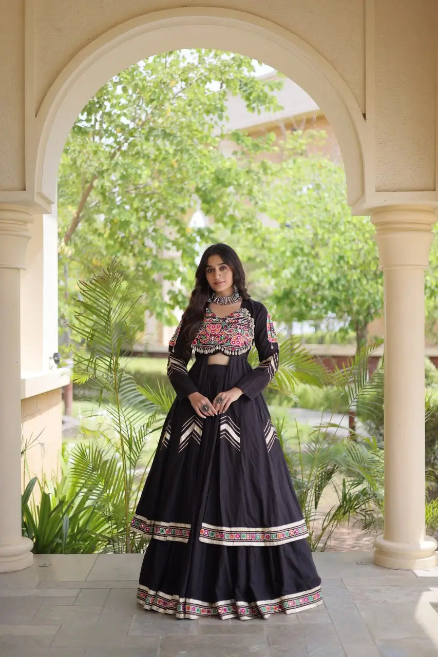 Gamthi Mirror Work Lehenga Set