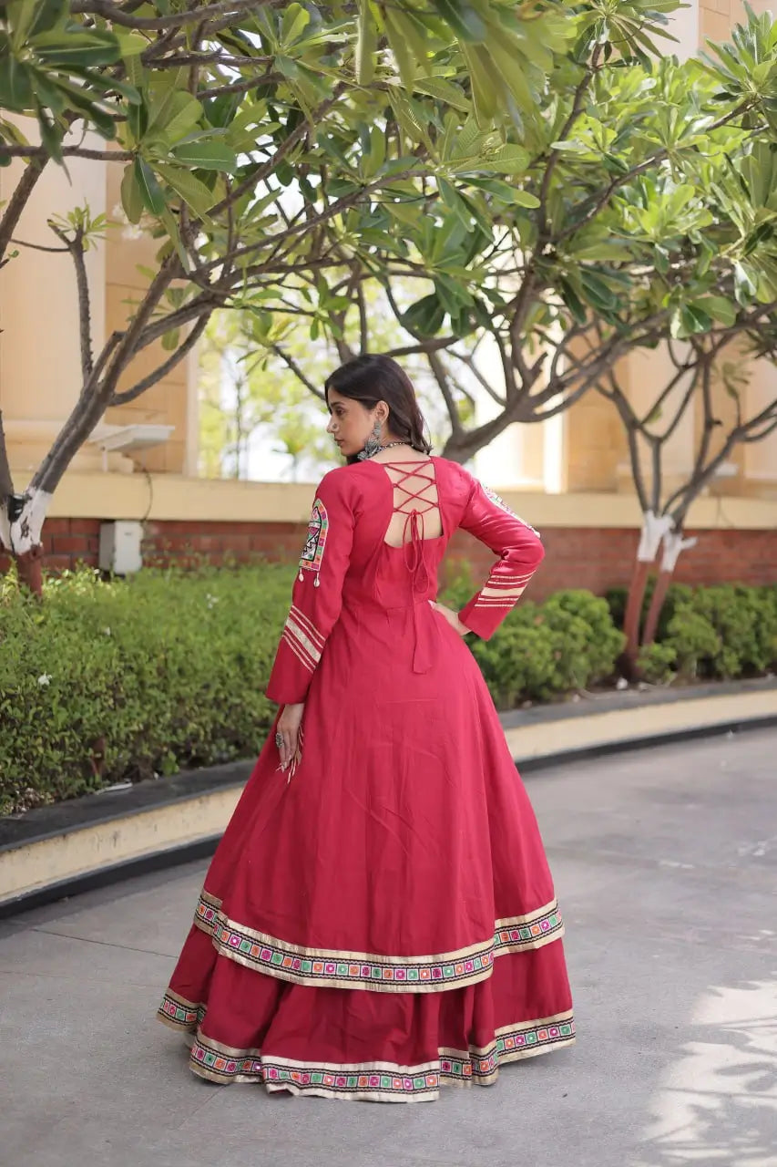Gamthi Mirror Work Lehenga Set