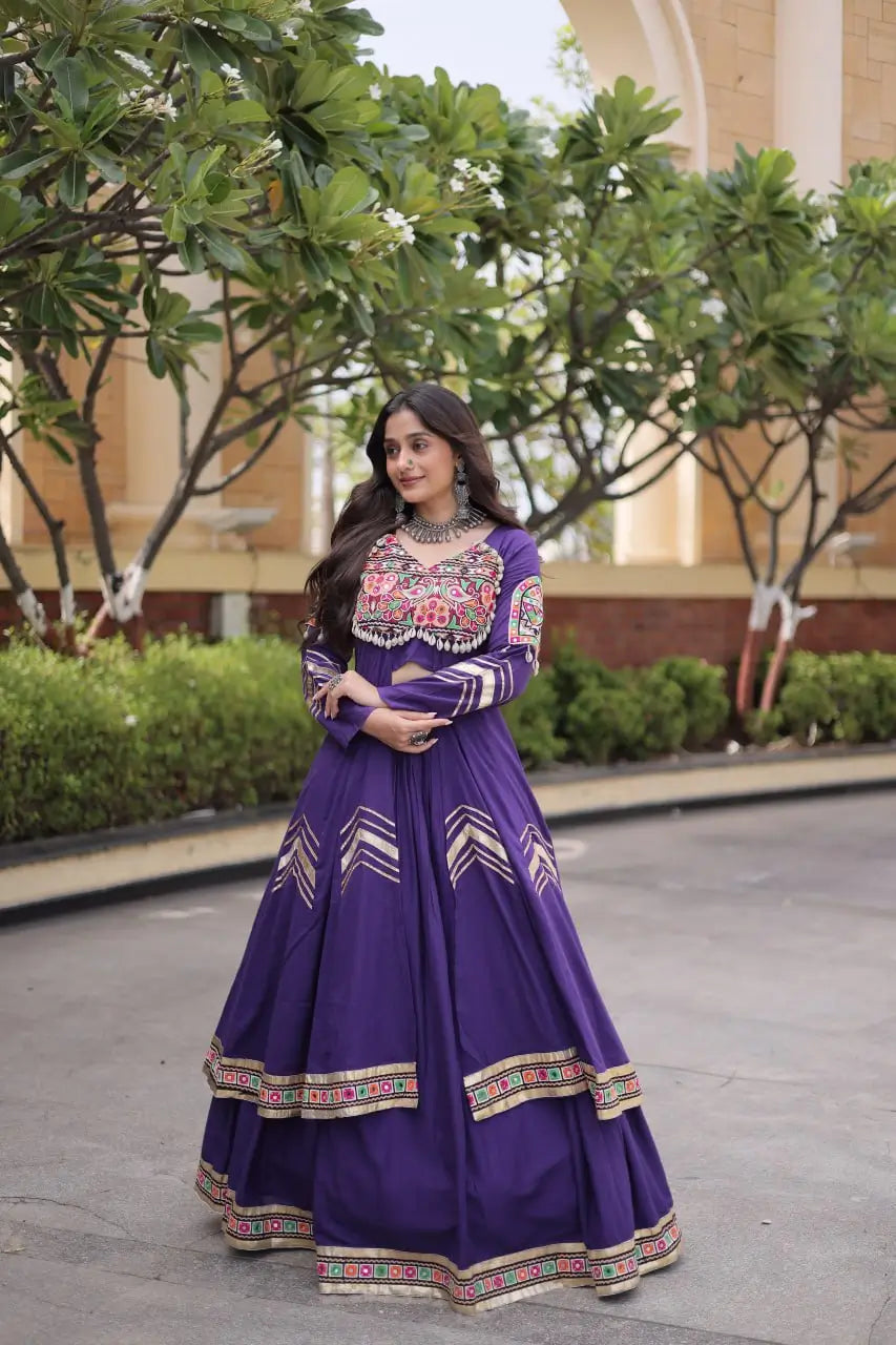 Gamthi Mirror Work Lehenga Set