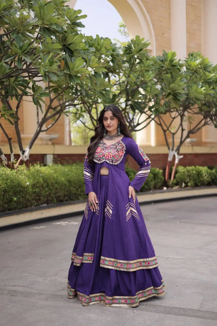Gamthi Mirror Work Lehenga Set