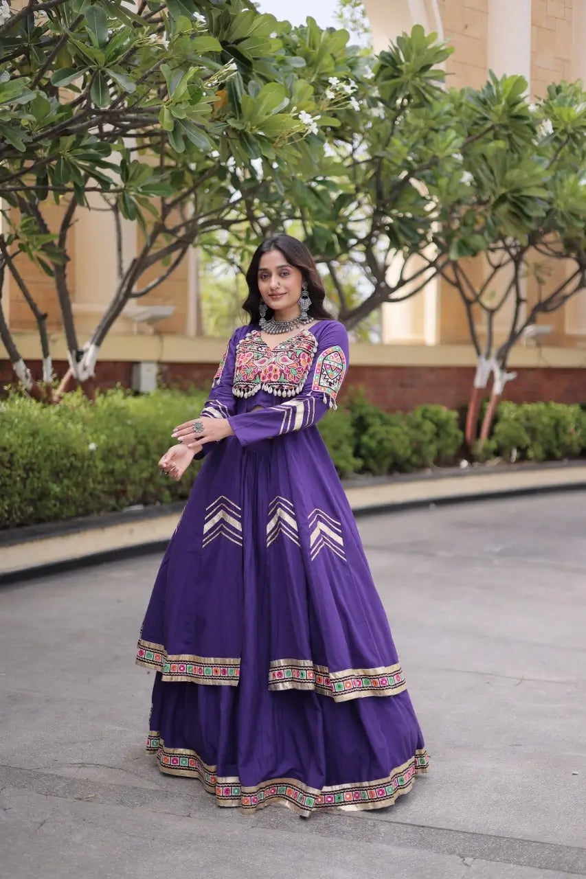 Gamthi Mirror Work Lehenga Set