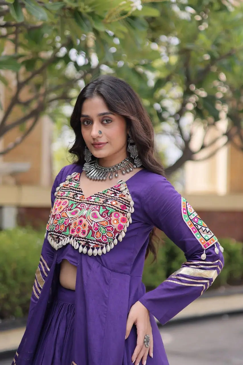 Gamthi Mirror Work Lehenga Set