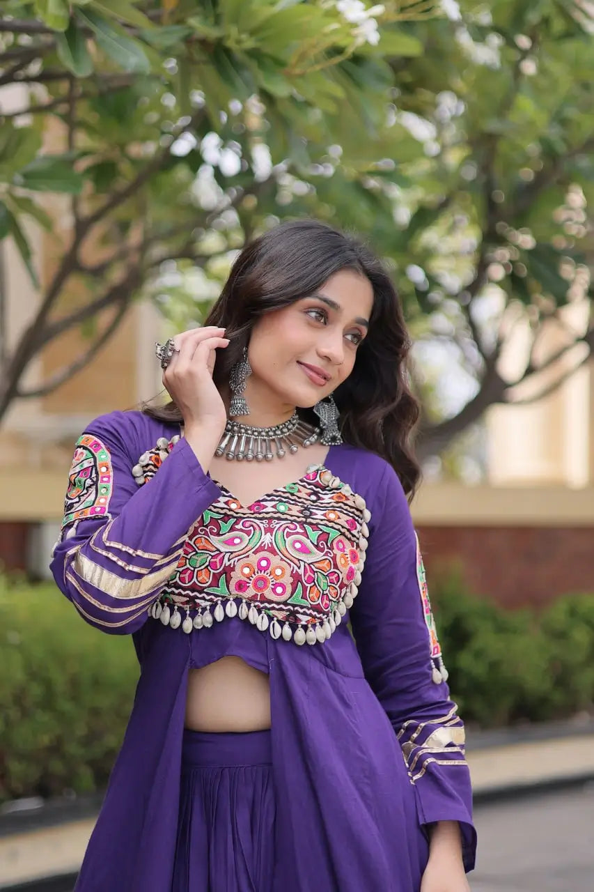 Gamthi Mirror Work Lehenga Set