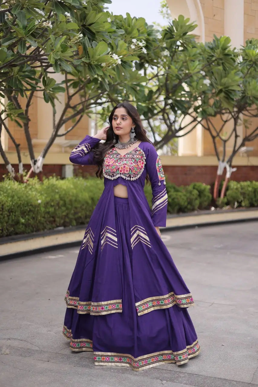 Gamthi Mirror Work Lehenga Set