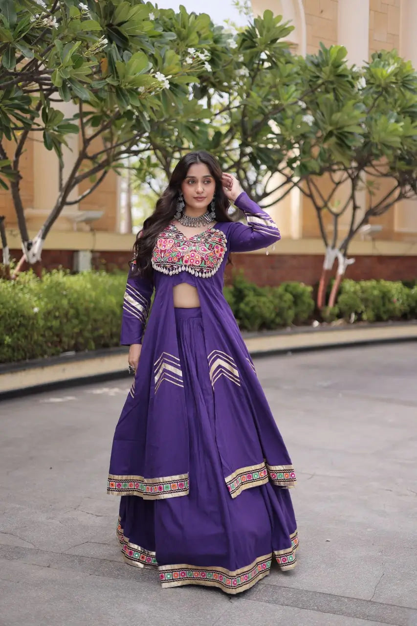 Gamthi Mirror Work Lehenga Set