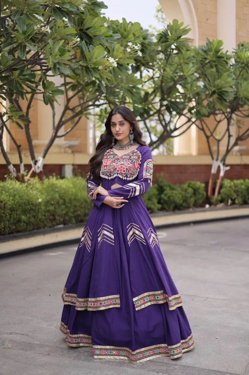 Gamthi Mirror Work Lehenga Set