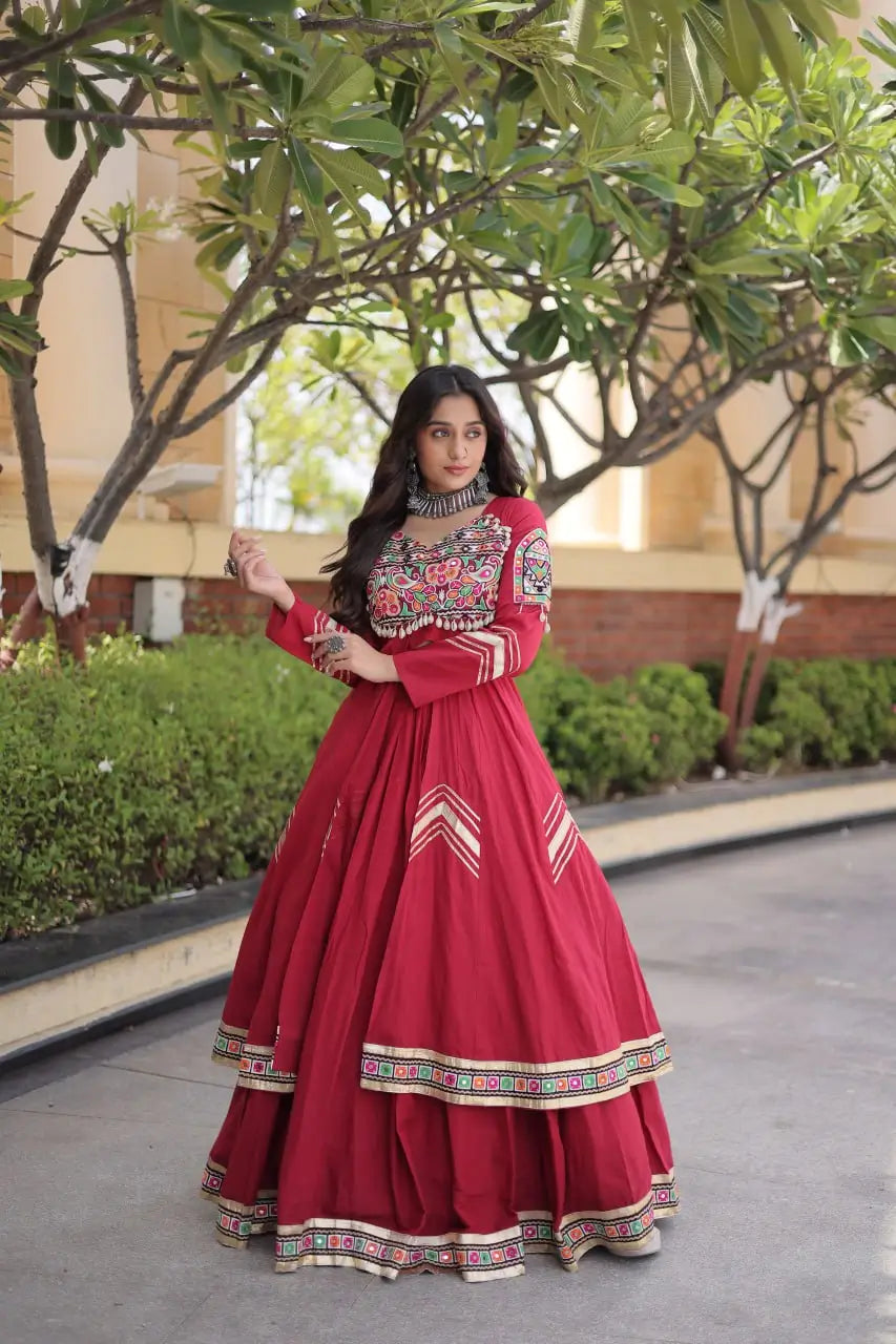 Gamthi Mirror Work Lehenga Set